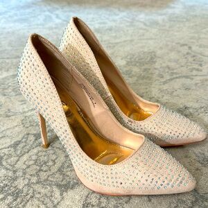 Anne Michelle Pink Rhinestone Stilettos